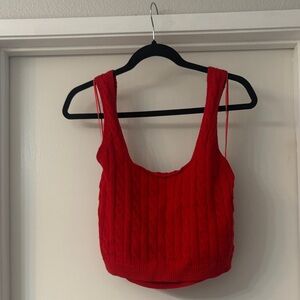 Guess Red Cable Knit Women's Top